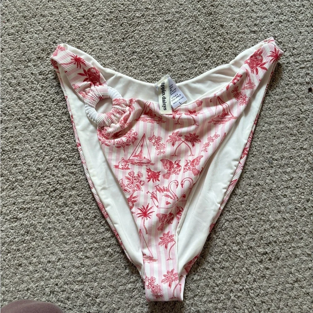 Dippin' Daisy's Pink and White Bikini Bottom